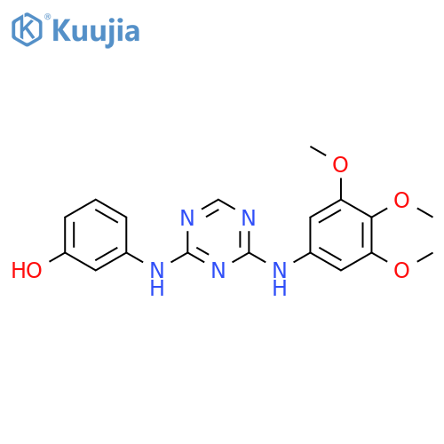 Phenol, 3-[[4-[(3,4,5-trimethoxyphenyl)amino]-1,3,5-triazin-2-yl]amino]- structure