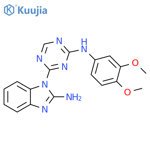 1H-Benzimidazol-2-amine,1-[4-[(3,4-dimethoxyphenyl)amino]-1,3,5-triazin-2-yl]- structure