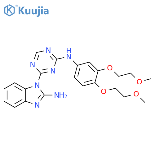 1H-Benzimidazol-2-amine,1-[4-[[3,4-bis(2-methoxyethoxy)phenyl]amino]-1,3,5-triazin-2-yl]- structure