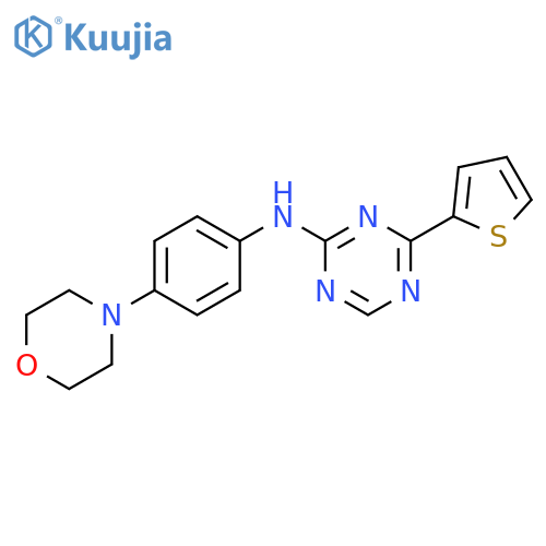 1,3,5-Triazin-2-amine, N-[4-(4-morpholinyl)phenyl]-4-(2-thienyl)- structure