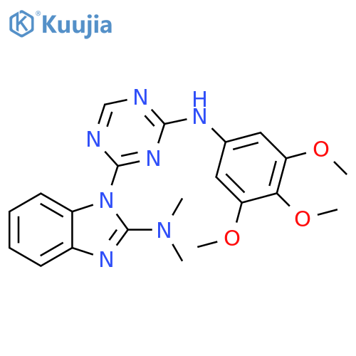 1H-Benzimidazol-2-amine,N,N-dimethyl-1-[4-[(3,4,5-trimethoxyphenyl)amino]-1,3,5-triazin-2-yl]- structure
