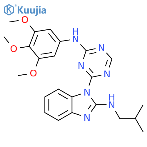 1H-Benzimidazol-2-amine,N-(2-methylpropyl)-1-[4-[(3,4,5-trimethoxyphenyl)amino]-1,3,5-triazin-2-yl]- structure