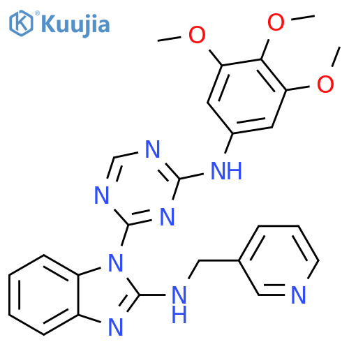 1H-Benzimidazol-2-amine,N-(3-pyridinylmethyl)-1-[4-[(3,4,5-trimethoxyphenyl)amino]-1,3,5-triazin-2-yl]- structure