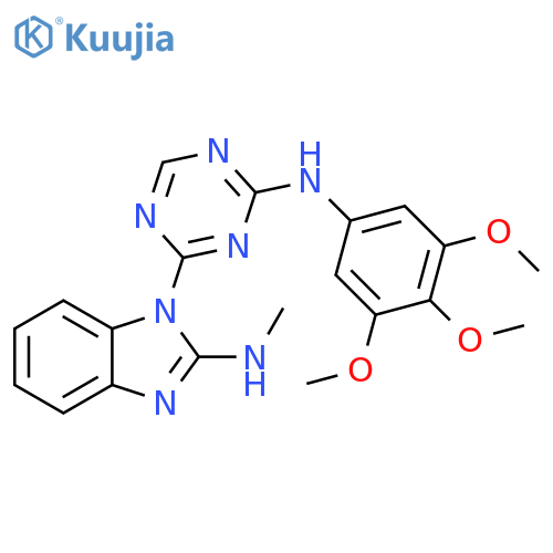 1H-Benzimidazol-2-amine,N-methyl-1-[4-[(3,4,5-trimethoxyphenyl)amino]-1,3,5-triazin-2-yl]- structure