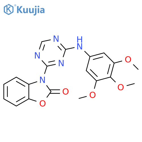 2(3H)-Benzoxazolone,3-[4-[(3,4,5-trimethoxyphenyl)amino]-1,3,5-triazin-2-yl]- structure