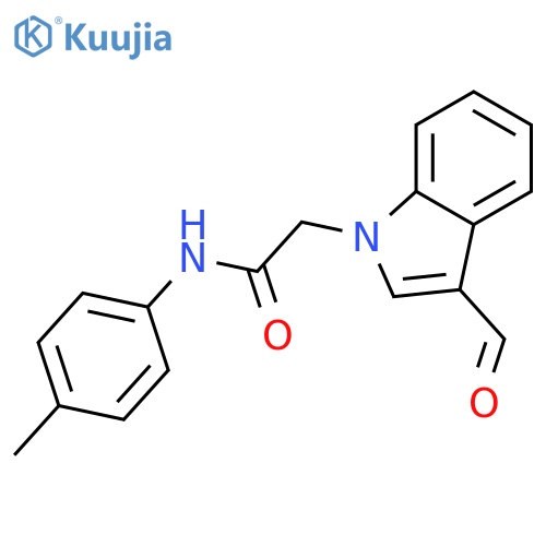 2-(3-Formyl-indol-1-yl)-N-p-tolyl-acetamide structure