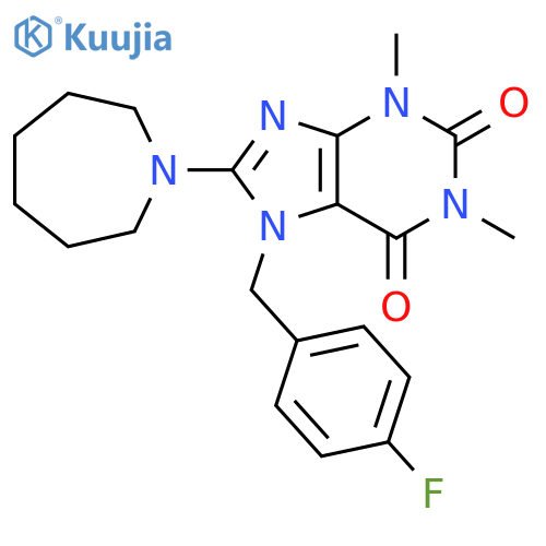8-(azepan-1-yl)-7-(4-fluorophenyl)methyl-1,3-dimethyl-2,3,6,7-tetrahydro-1H-purine-2,6-dione structure