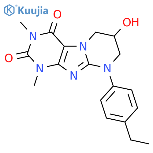 9-(4-ethylphenyl)-7-hydroxy-1,3-dimethyl-1H,2H,3H,4H,6H,7H,8H,9H-pyrimido1,2-gpurine-2,4-dione structure
