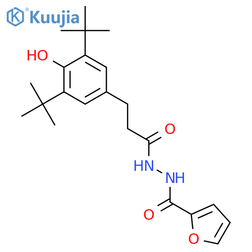 3-(3,5-di-tert-butyl-4-hydroxyphenyl)-N'-(furan-2-carbonyl)propanehydrazide structure