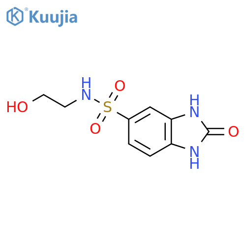N-(2-hydroxyethyl)-2-oxo-2,3-dihydro-1H-1,3-benzodiazole-5-sulfonamide structure