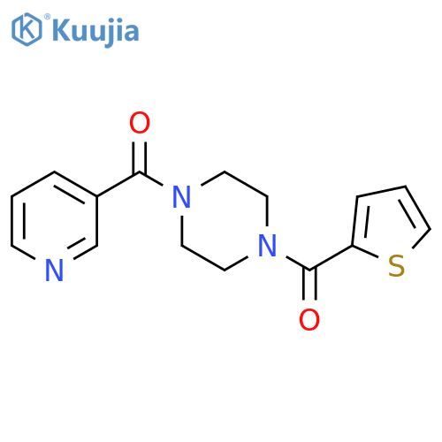 1-(pyridin-3-ylcarbonyl)-4-(thien-2-ylcarbonyl)piperazine structure
