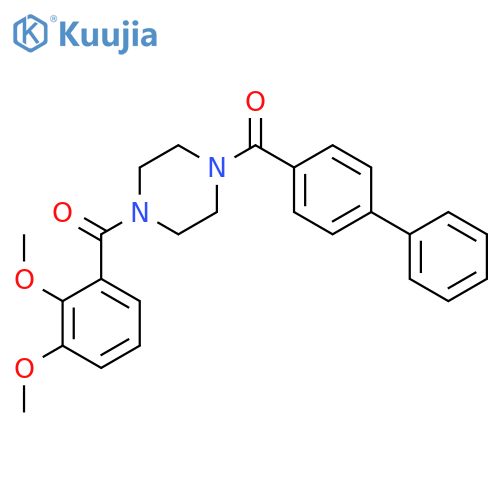 1-(4-biphenylylcarbonyl)-4-(2,3-dimethoxybenzoyl)piperazine structure