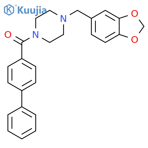 (4-Benzo[1,3]dioxol-5-ylmethyl-piperazin-1-yl)-biphenyl-4-yl-methanone structure