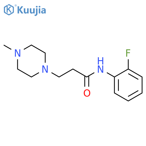 N-(2-fluorophenyl)-3-(4-methyl-1-piperazinyl)propanamide structure