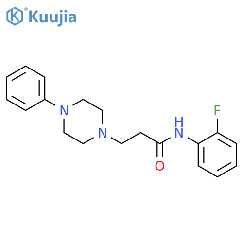 N-(2-fluorophenyl)-3-(4-phenyl-1-piperazinyl)propanamide structure