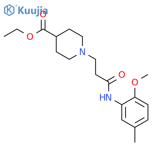 <br>1-[2-(2-Methoxy-5-methyl-phenylcarbamoyl)-ethyl]-piperidine-4-carboxylic ac id ethyl ester structure