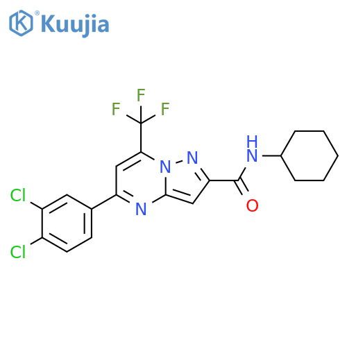 N-cyclohexyl-5-(3,4-dichlorophenyl)-7-(trifluoromethyl)pyrazolo[1,5-a]pyrimidine-2-carboxamide structure