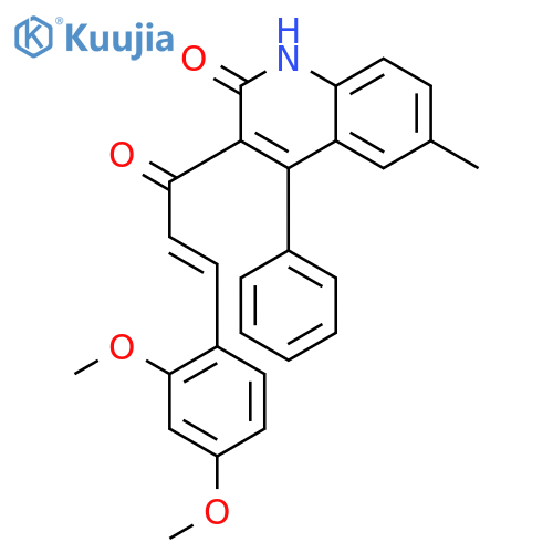 3-[(z)-3-(2,4-dimethoxyphenyl)prop-2-enoyl]-6-methyl-4-phenyl-1h-quinolin-2-one structure