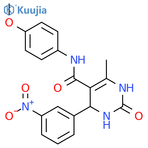 N-(4-methoxyphenyl)-6-methyl-4-(3-nitrophenyl)-2-oxo-1,2,3,4-tetrahydropyrimidine-5-carboxamide structure