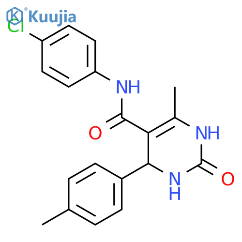 N-(4-chlorophenyl)-6-methyl-4-(4-methylphenyl)-2-oxo-1,2,3,4-tetrahydropyrimidine-5-carboxamide structure