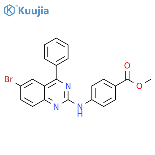 methyl 4-(6-bromo-4-phenylquinazolin-2-yl)aminobenzoate structure