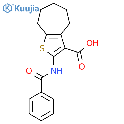 <br>2-(benzoylamino)-5,6,7,8-tetrahydro-4H-cyclohepta[b]thiophene-3-carboxylic  acid structure