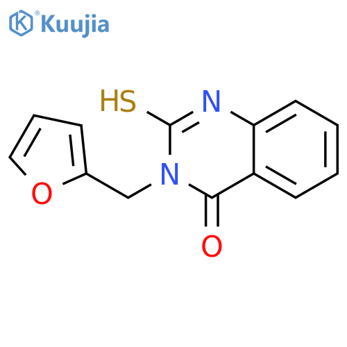 3-(furan-2-yl)methyl-2-sulfanylidene-1,2,3,4-tetrahydroquinazolin-4-one structure
