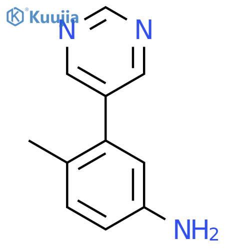 4-Methyl-3-(pyrimidin-5-yl)aniline structure