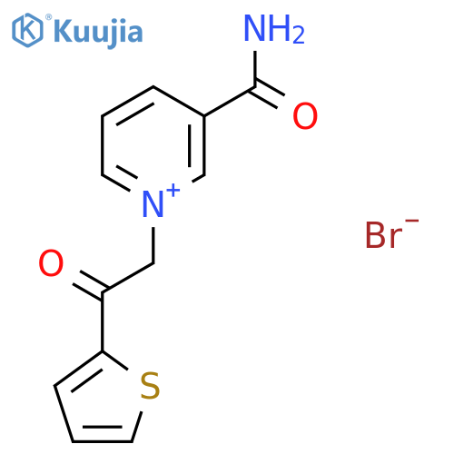 Pyridinium, 3-(aminocarbonyl)-1-[2-oxo-2-(2-thienyl)ethyl]-, bromide structure