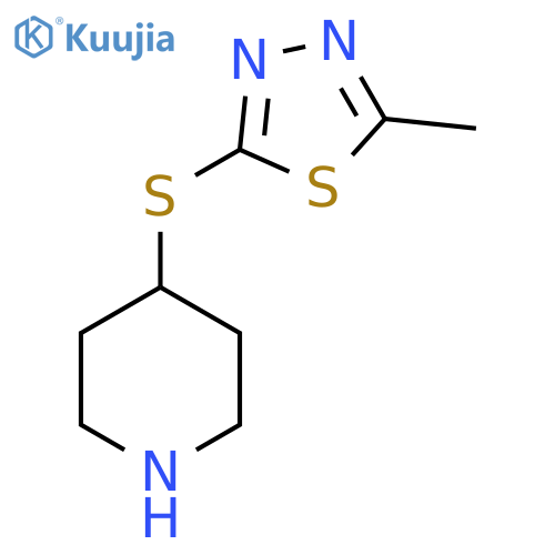 4-[(5-Methyl-1,3,4-thiadiazol-2-yl)sulfanyl]piperidine structure
