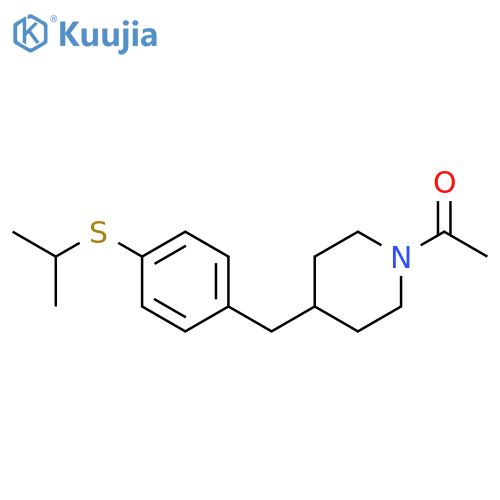 Piperidine, 1-acetyl-4-[[4-[(1-methylethyl)thio]phenyl]methyl]- structure