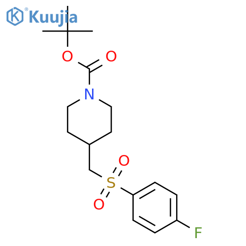 tert-Butyl 4-(((4-fluorophenyl)sulfonyl)methyl)piperidine-1-carboxylate structure