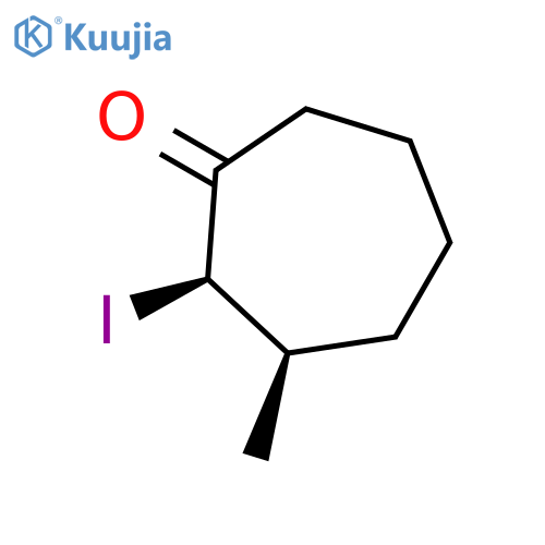 Cycloheptanone, 2-iodo-3-methyl-, (2R,3R)-rel- structure