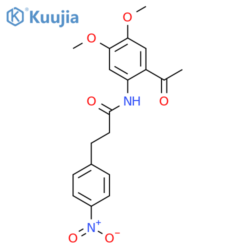 Benzenepropanamide, N-(2-acetyl-4,5-dimethoxyphenyl)-4-nitro- structure