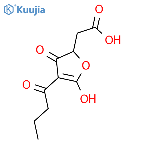 [(2S)-4-butanoyl-5-hydroxy-3-oxo-2,3-dihydrofuran-2-yl]acetic acid structure