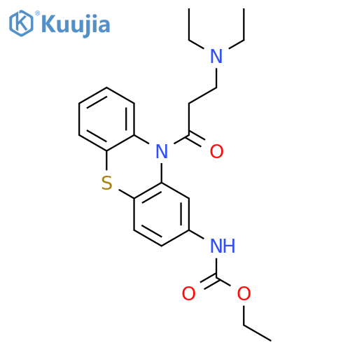 Carbamic acid,N-[10-[3-(diethylamino)-1-oxopropyl]-10H-phenothiazin-2-yl]-, ethyl ester structure