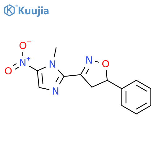 Isoxazole, 4,5-dihydro-3-(1-methyl-5-nitro-1H-imidazol-2-yl)-5-phenyl- structure