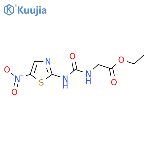 Ethyl 2-(3-(5-nitro-2-thiazolyl)ureido)acetate structure