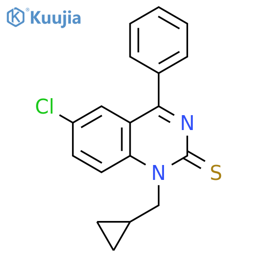 2(1H)-Quinazolinethione, 6-chloro-1-(cyclopropylmethyl)-4-phenyl- structure