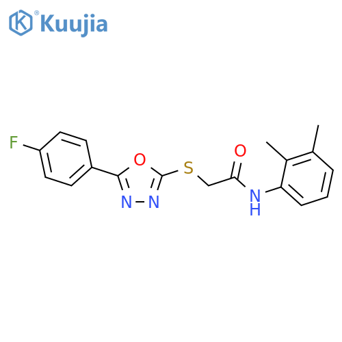 <br>N-(2,3-Dimethyl-phenyl)-2-[5-(4-fluoro-phenyl)-[1,3,4]oxadiazol-2-ylsulfany l]-acetamide structure