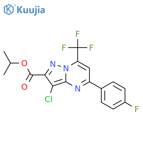<br>isopropyl 3-chloro-5-(4-fluorophenyl)-7-(trifluoromethyl)pyrazolo[1,5-a]pyr imidine-2-carboxylate structure