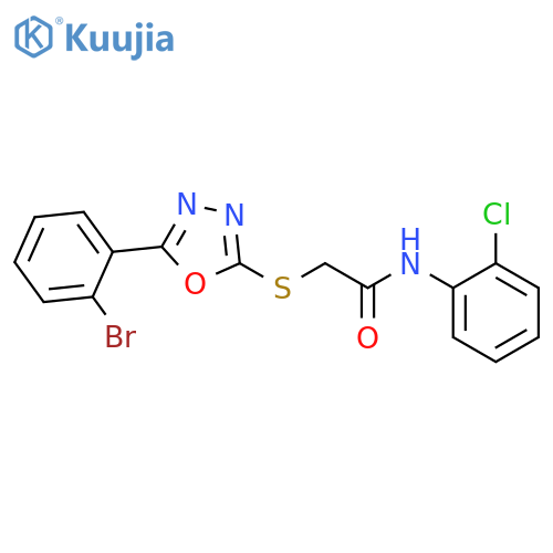 <br>2-[5-(2-Bromo-phenyl)-[1,3,4]oxadiazol-2-ylsulfanyl]-N-(2-chloro-phenyl)-ac etamide structure