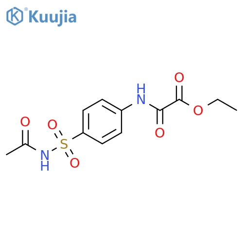 Acetic acid, [[4-[(acetylamino)sulfonyl]phenyl]amino]oxo-, ethyl ester structure