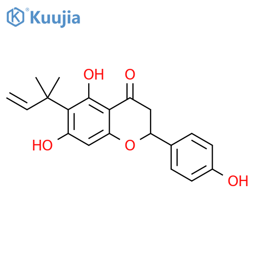 4H-1-Benzopyran-4-one,6-(1,1-dimethyl-2-propenyl)-2,3-dihydro-5,7-dihydroxy-2-(4-hydroxyphenyl)- structure