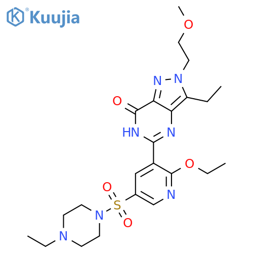 5-[2-Ethoxy-5-(4-ethylpiperazin-1-ylsulfonyl)pyridin-3-yl]-3-ethyl-2-(2-methoxyethyl)-2,6-dihydro-7H-pyrazolo[4,3-d]pyrimidin-7-one structure