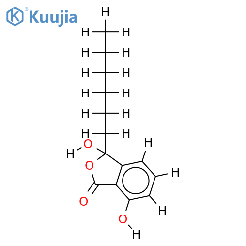 (+/-)-3-hexyl-3,7-dihydroxy-1(3H)-isobenzofuran-1-one structure