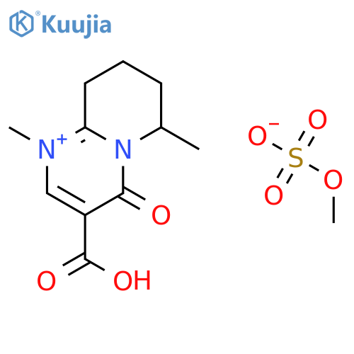 3-carboxy-1,6-dimethyl-4-oxo-6,7,8,9-tetrahydro-4H-pyrido[1,2-a]pyrimidin-1-ium methyl sulfate structure