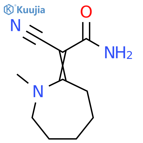 Acetamide, 2-cyano-2-(hexahydro-1-methyl-2H-azepin-2-ylidene)- structure