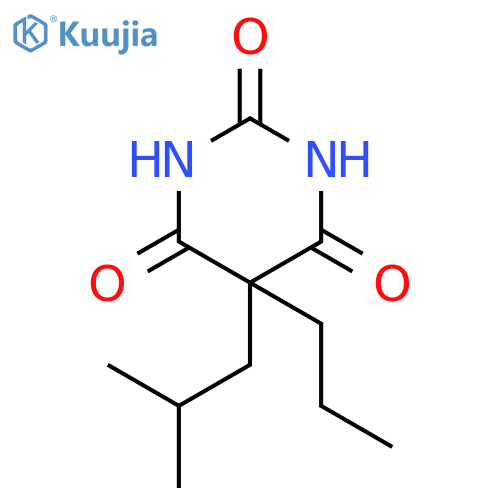 2,4,6(1H,3H,5H)-Pyrimidinetrione, 5-(2-methylpropyl)-5-propyl- structure