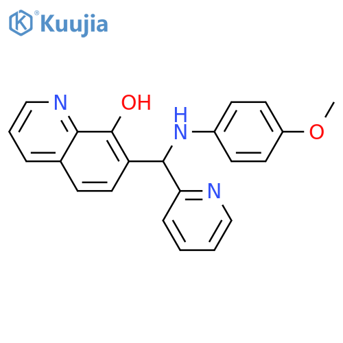 7-{(4-methoxyphenyl)amino(pyridin-2-yl)methyl}quinolin-8-ol structure
